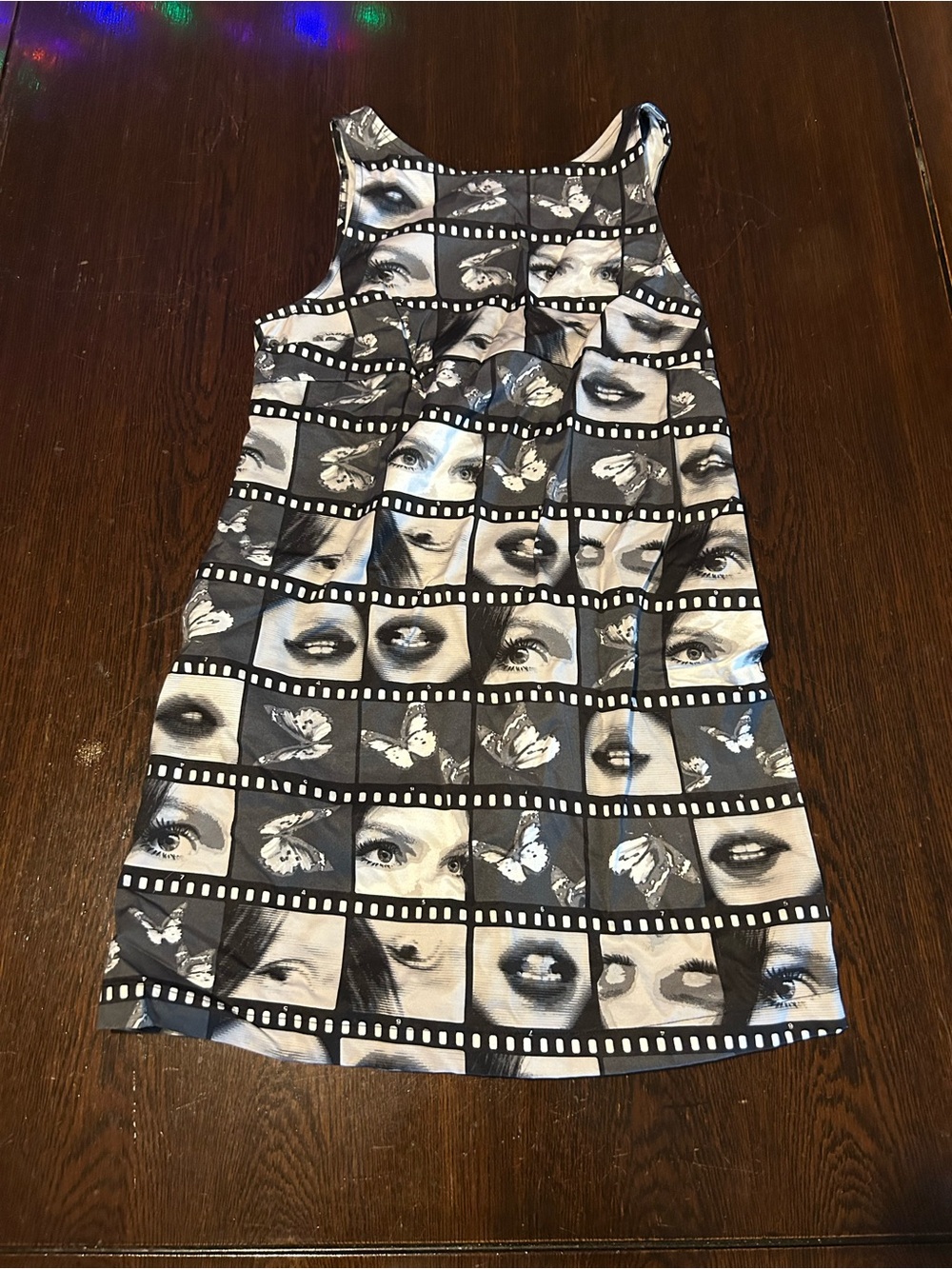 Black & White Film-Strip Print Tank Dress